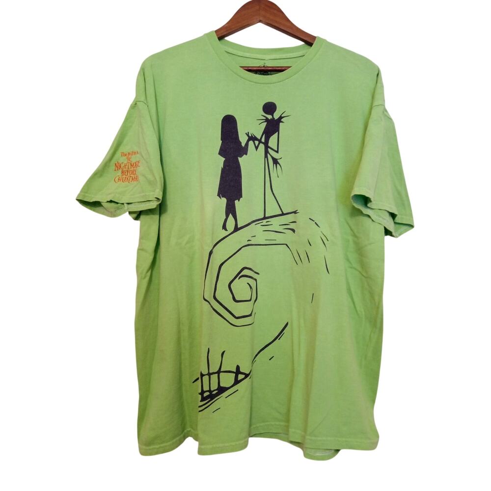 Disney Nightmare Before Christmas Jack Skellington Sally Green T-Shirt SZ XXL